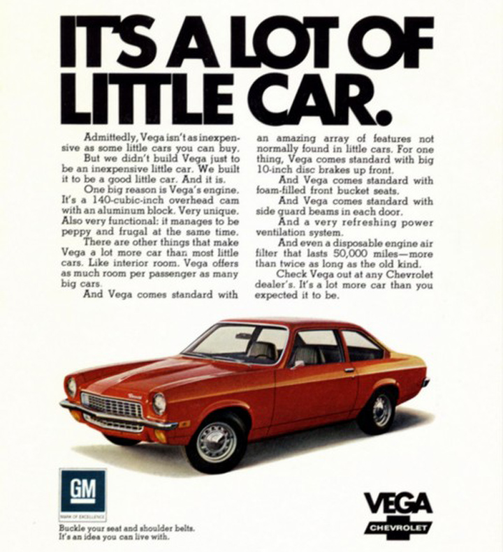 Chevrolet Vega ad