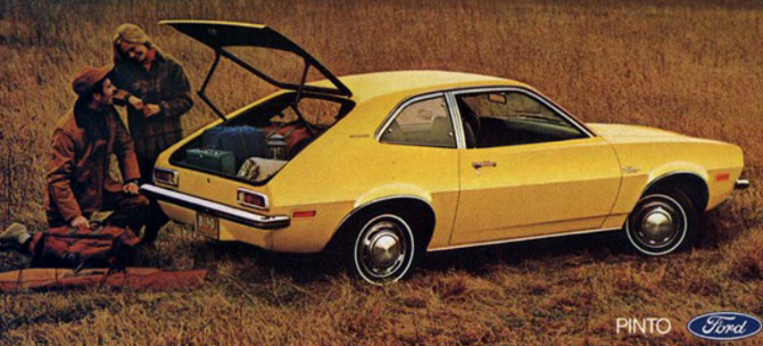 Yellow Ford Pinto Hatch
