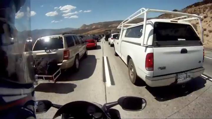 motorcycle lane splitting in California