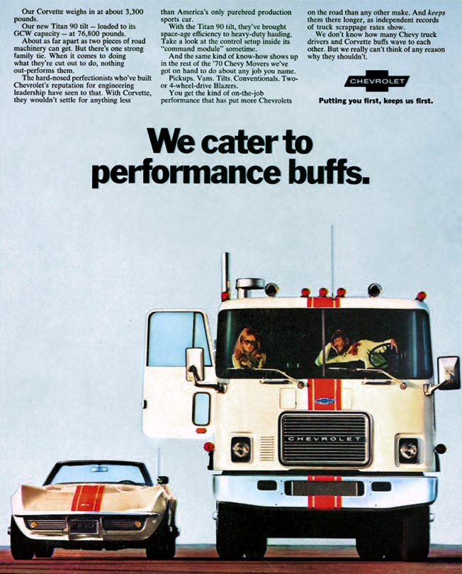 1969 Corvette ad, Chevrolet Titan 90