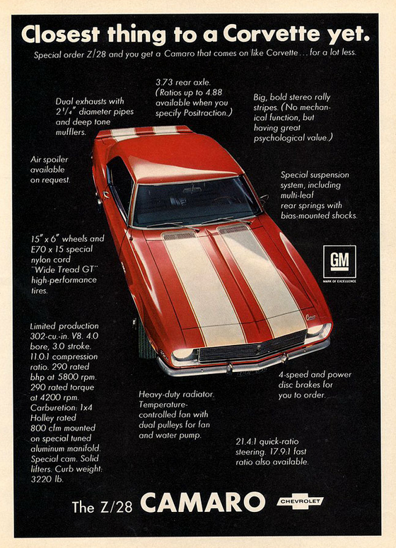 1968 Chevrolet Camaro Ad 