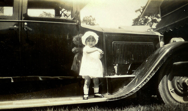 Little Girl on Running Board 