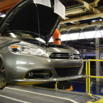 A Dodge Dart is assembled at the Belvidere Assembly Plant.