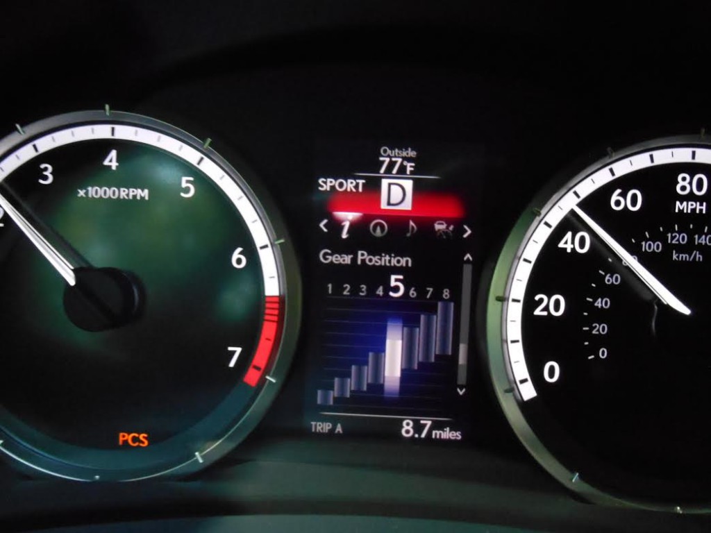 2015 Lexus RC 350 gear-shift indicater 