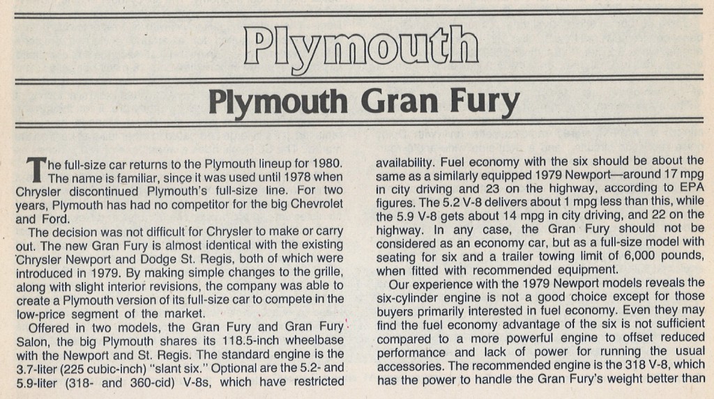 1980 Plymouth Gran Fury 