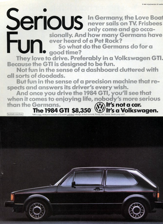 1984 Rabbit GTI Ad 