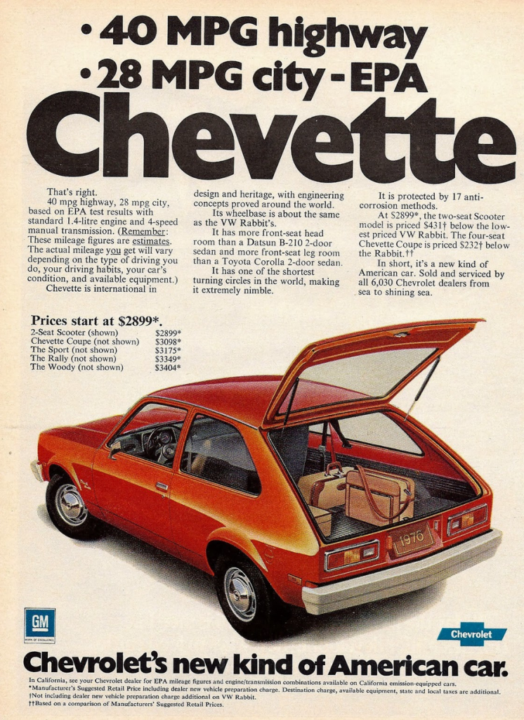 1976 Chevrolet Chevette Ad 