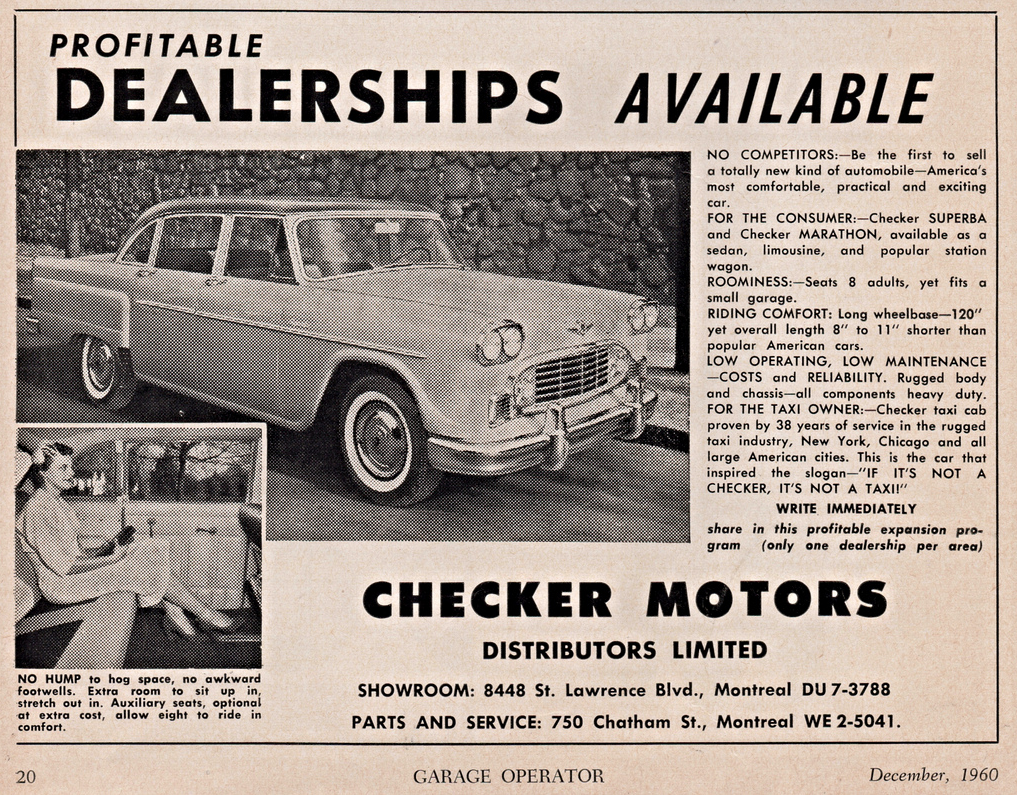 1960 Checker Marathon Ad 