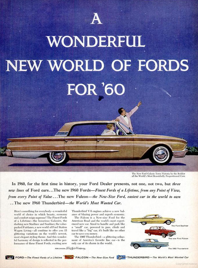 Car advertising Ford 60s