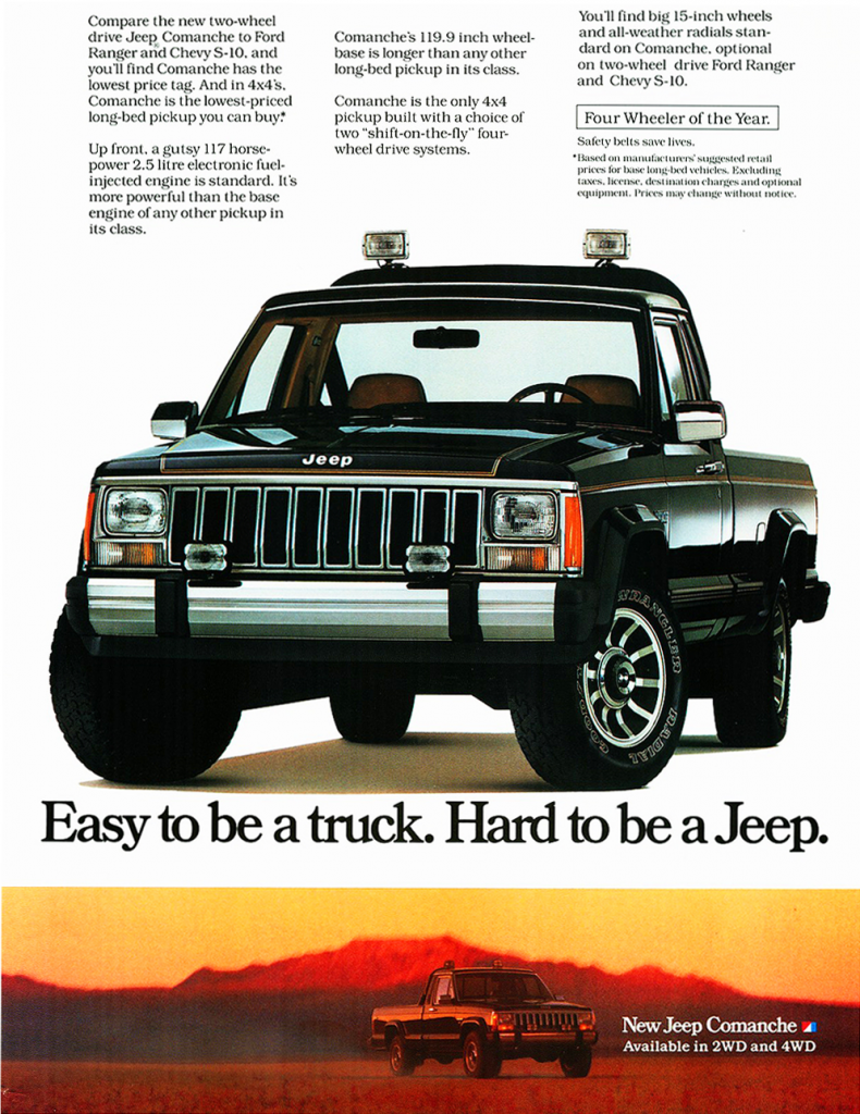 1986 Jeep Comanche ad 