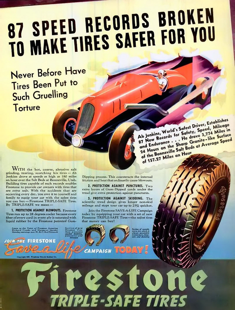 Vintage 1934 Firestone Tires Print Ad