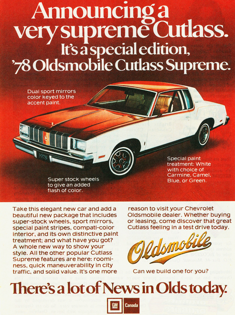 1978 Oldsmobile Ad 