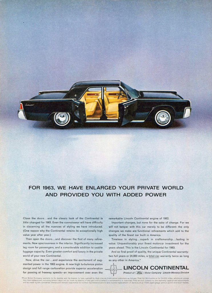 1963 Lincoln Ad 