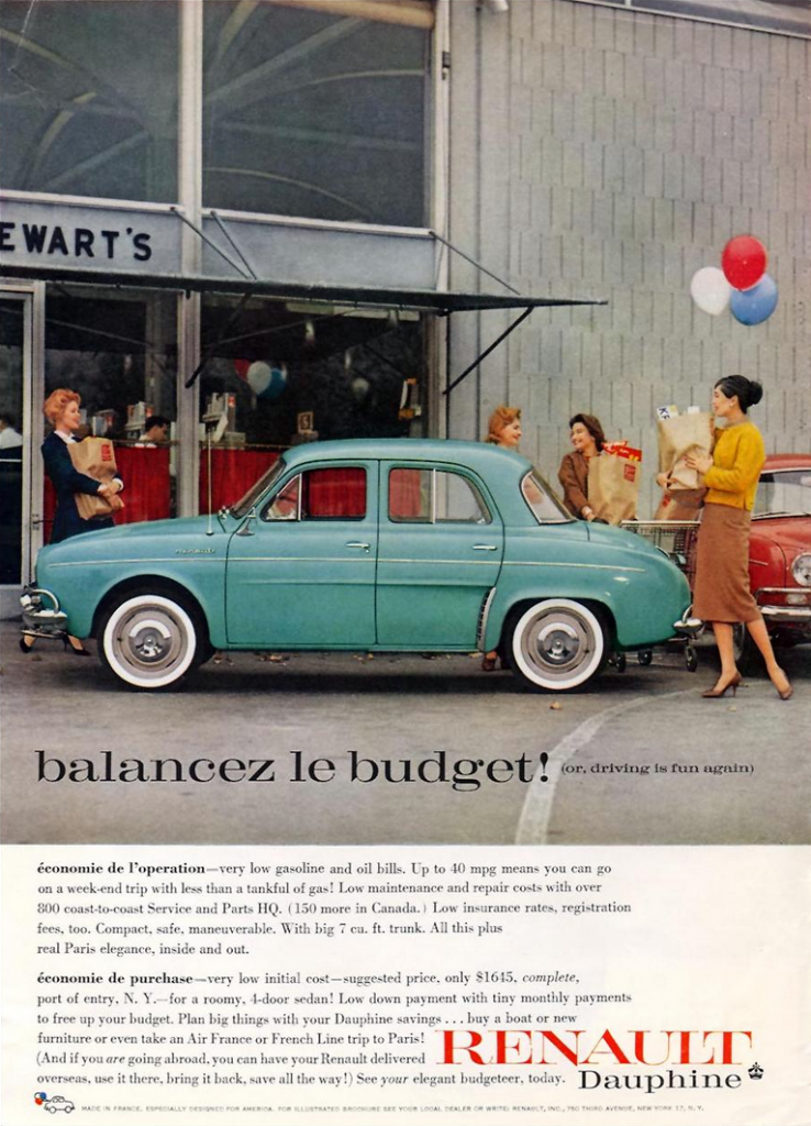 1960 Renault Dauphine Ad 