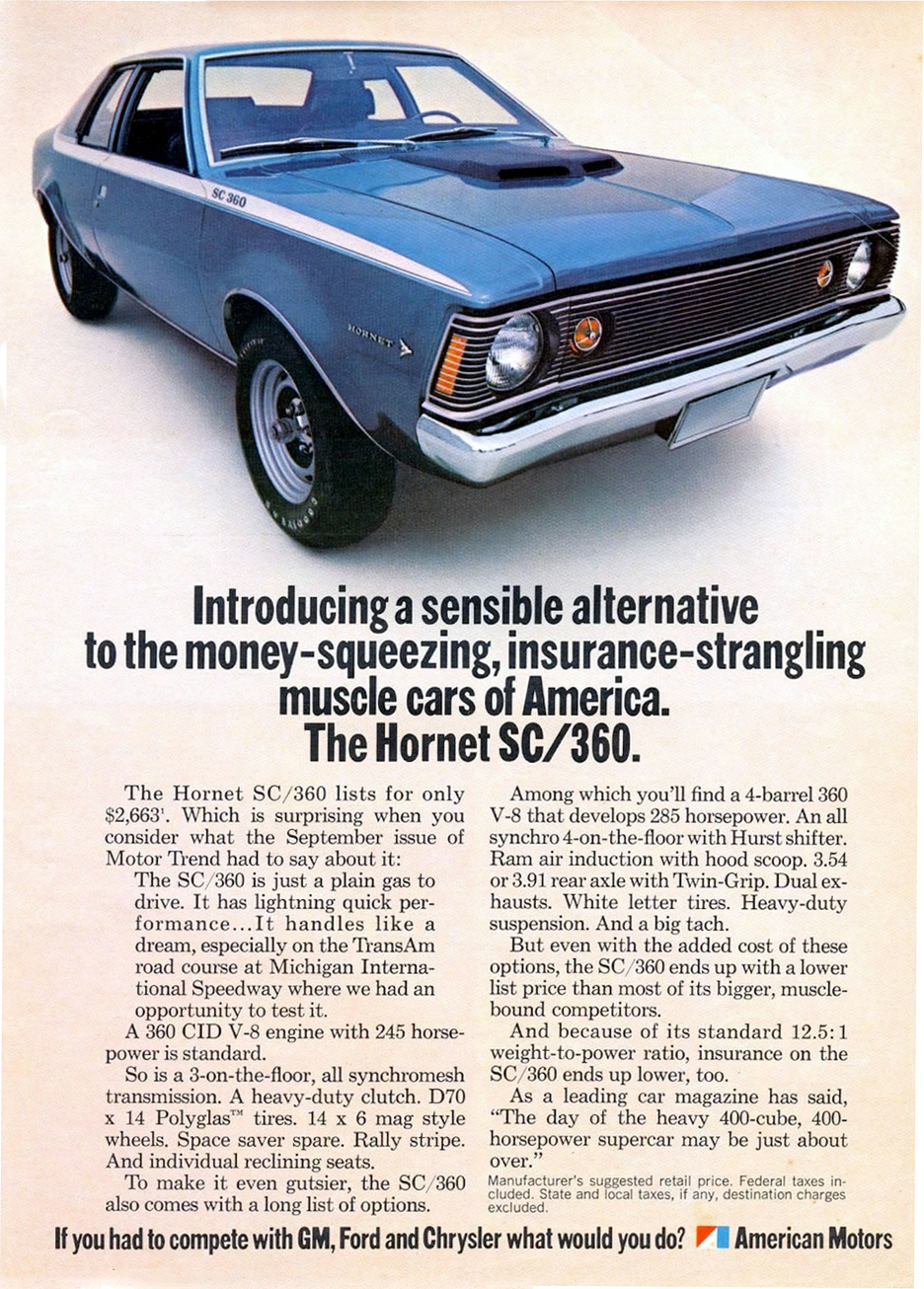 1971 AMC Honrnet AMC SC/360 Ad