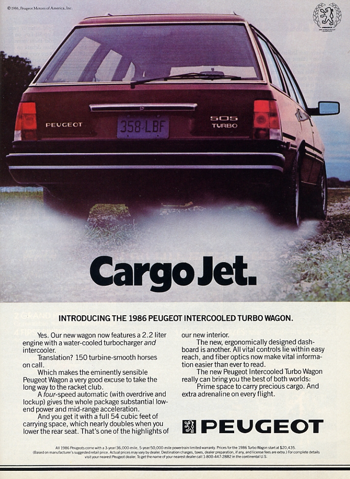 1986 Peugeot Ad