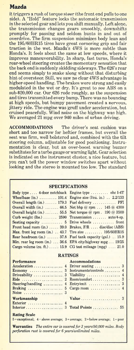 1988 Mazda 626 Review