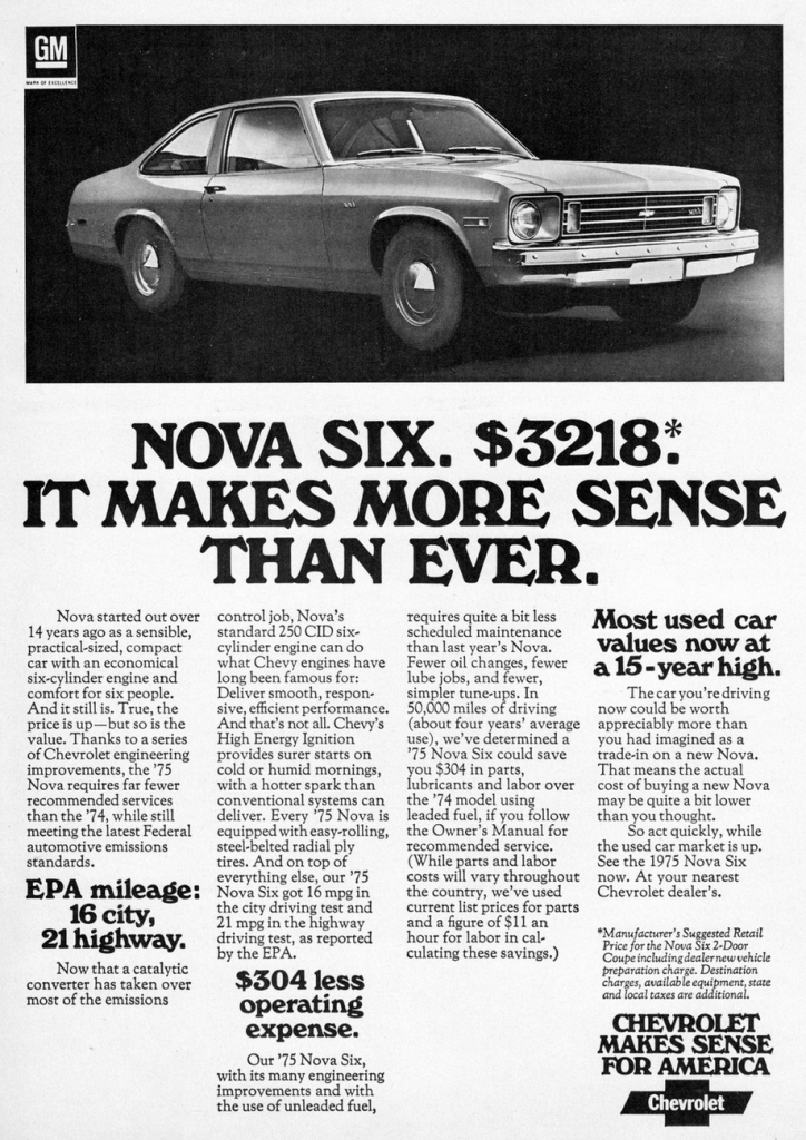 1975 Chevrolet Nova Ad