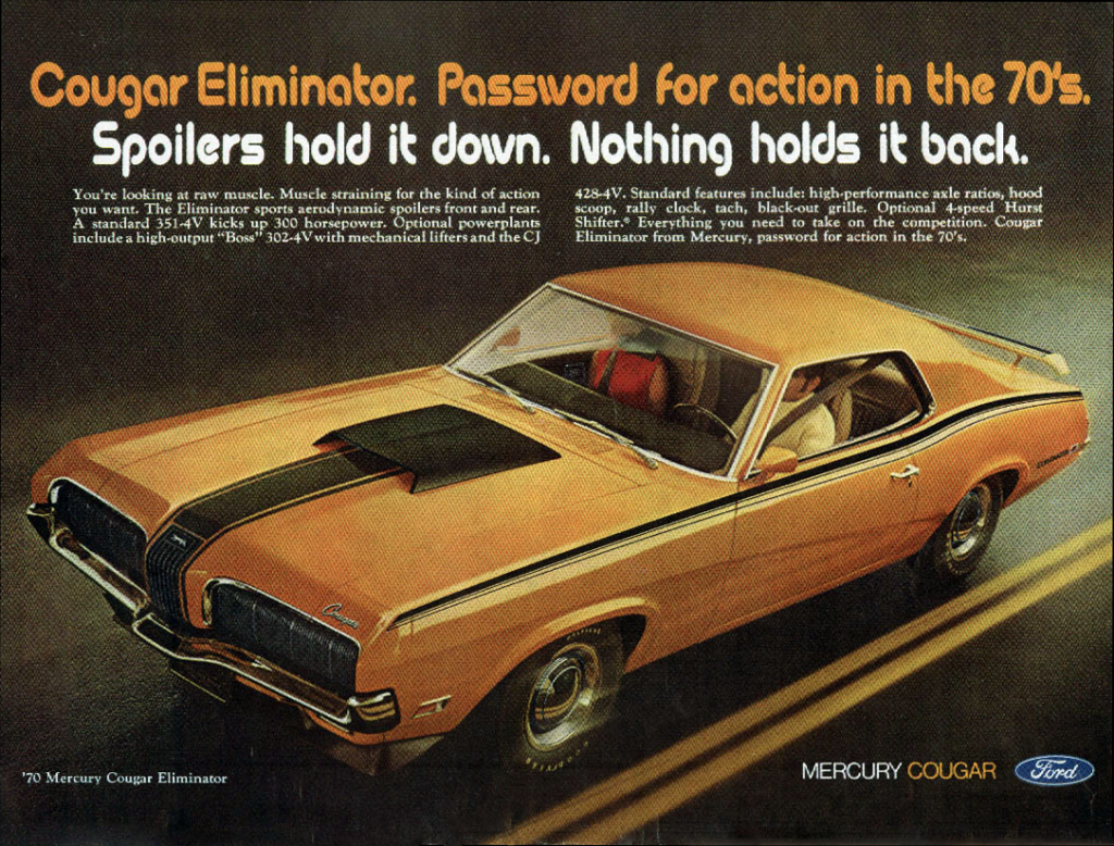 1970 Mercury Cougar Ad 