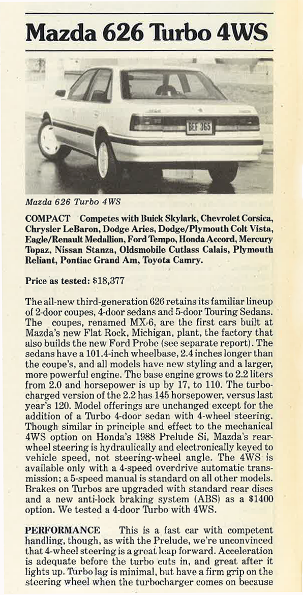 1988 Mazda 626 Review 