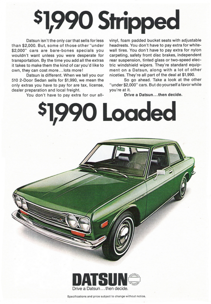 1971 Datsun 510 Ad 