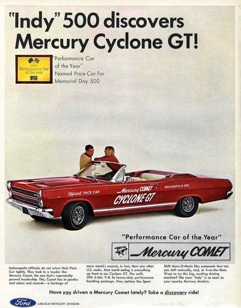 1966 Mercury Comet Cyclone GT Ad 