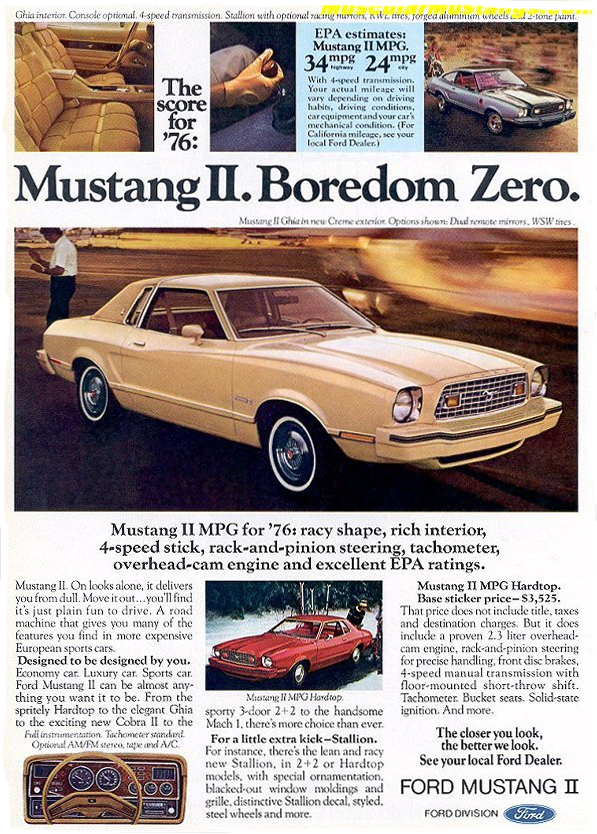 1976 Ford Mustang Ad 