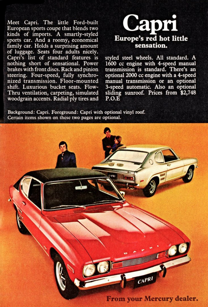 1973 Mercury Capri Ad
