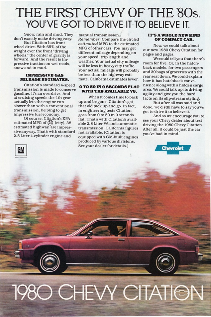 1980 Chevrolet Citation Ad