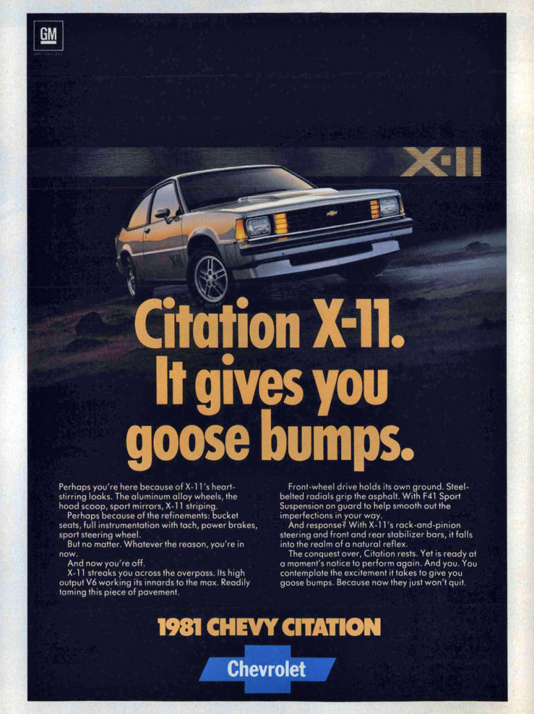 1981 Chevrolet Citation Ad 