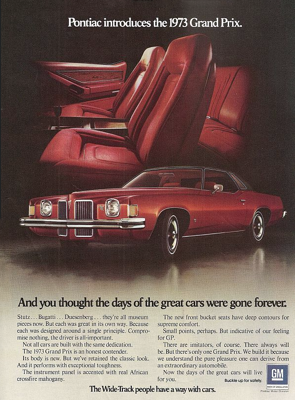 1973 Pontiac Grand Prix Ad 