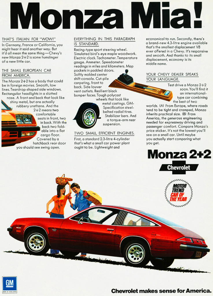 1975 Chevrolet Monza Ad 