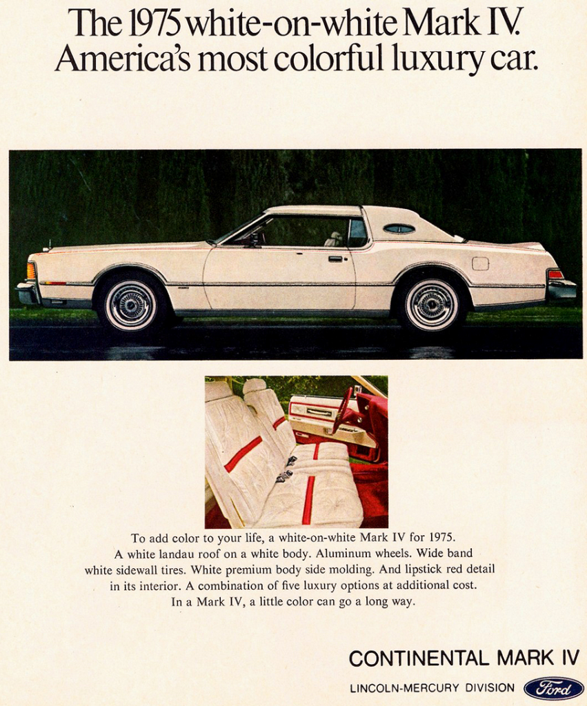1975 Lincoln Mark IV Ad 