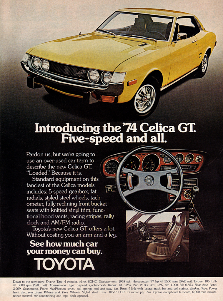 1974 Toyota Celica Ad 