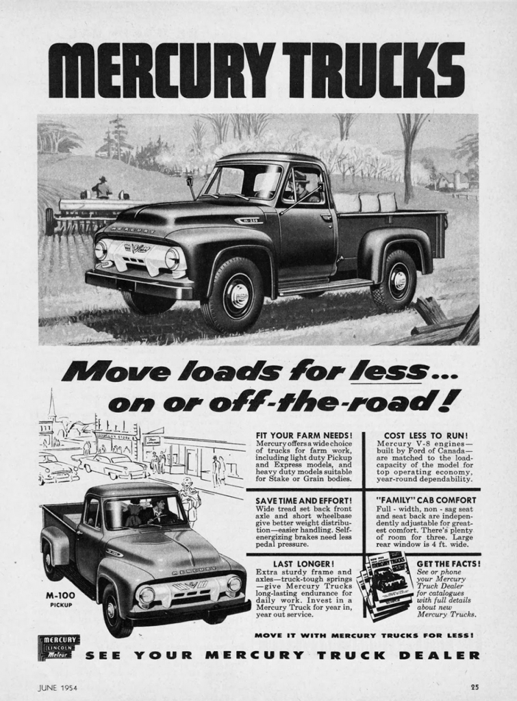 1954 Mercury Truck Ad 