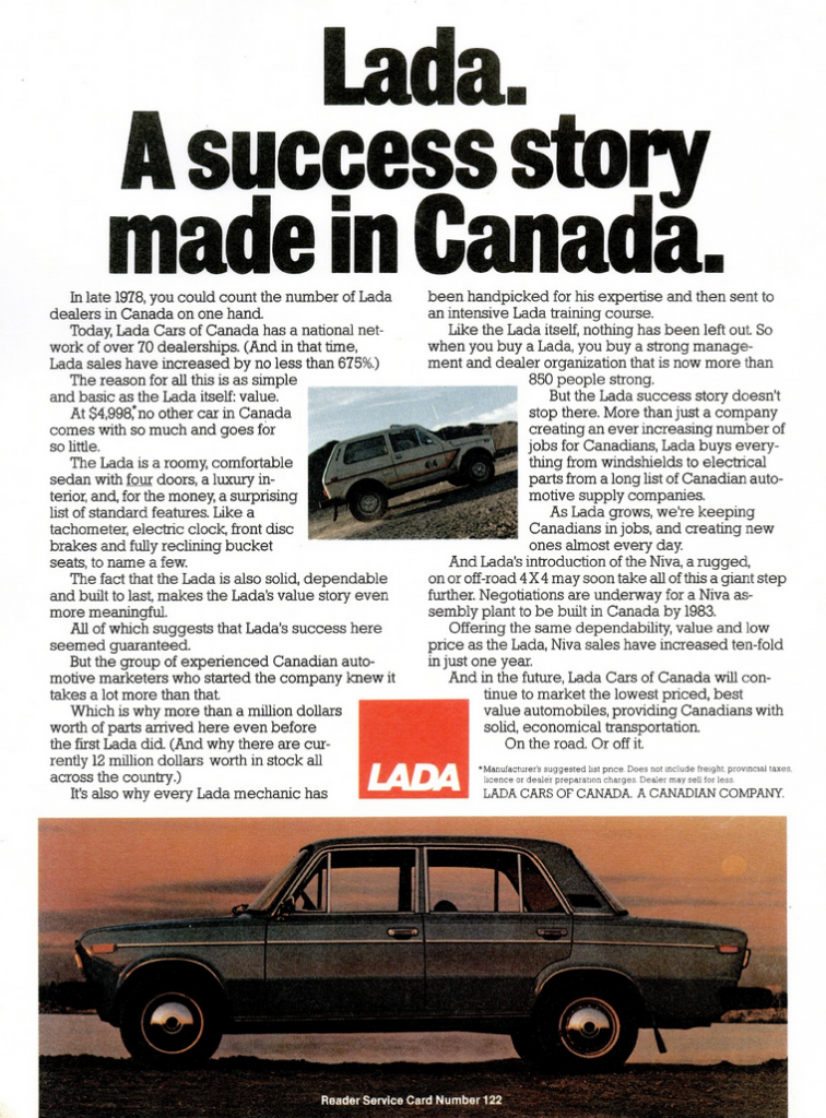 1982 Canadian Lada Ad