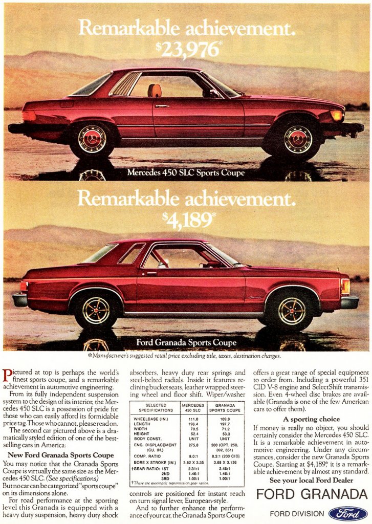1976 Ford Granada Ad 