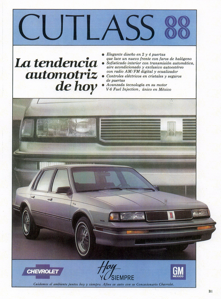 1988 Chevrolet Cutlass Ad (Mexico) 