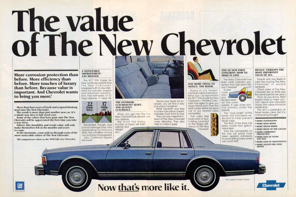 1977 Chevrolet Caprice Ad