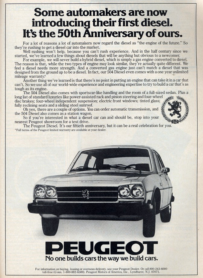 1978 Peugeot Ad