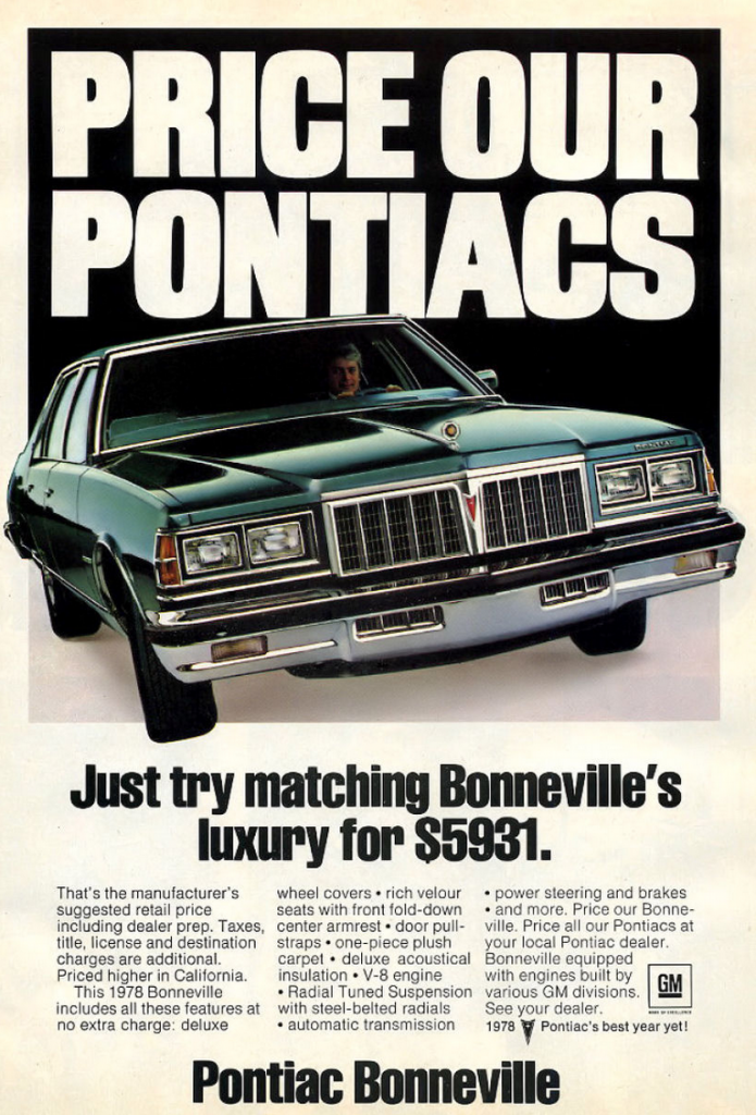 1978 Pontiac Bonneville Ad 