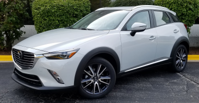 2018 Mazda CX-3 in Snowflake White Pearl Mica (a $200 color option)