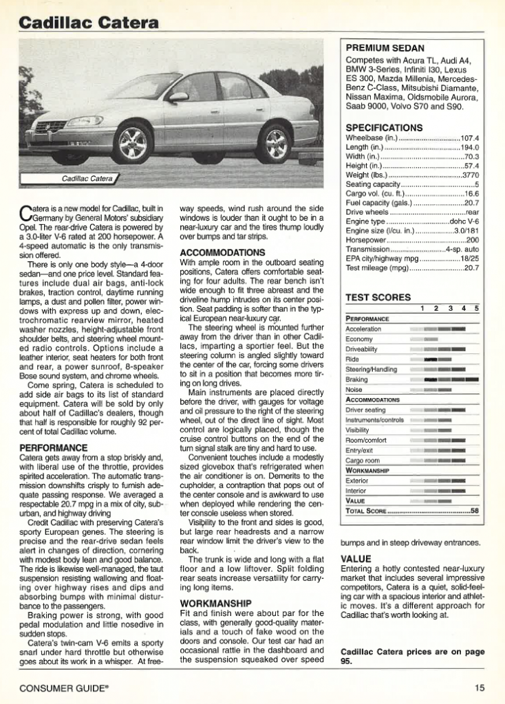 Review Flashback 1997 Cadillac Catera The Daily Drive Consumer Guide® The Daily Drive