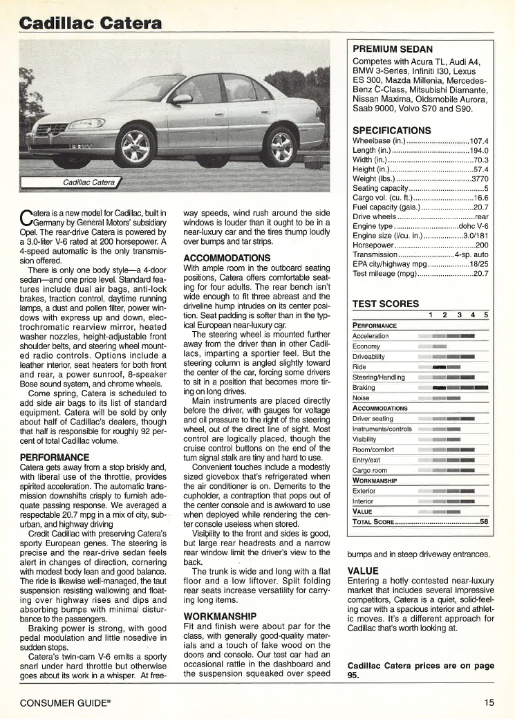 Review Flashback! 1997 Cadillac Catera | The Daily Drive | Consumer Guide®