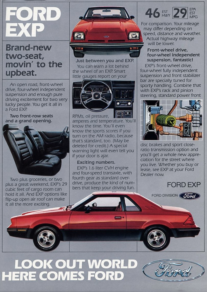 1982 Ford EXP Ad 