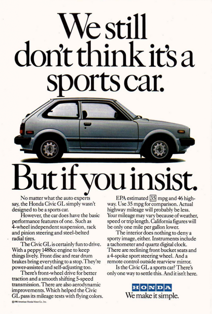 1982 Honda Civic Ad
