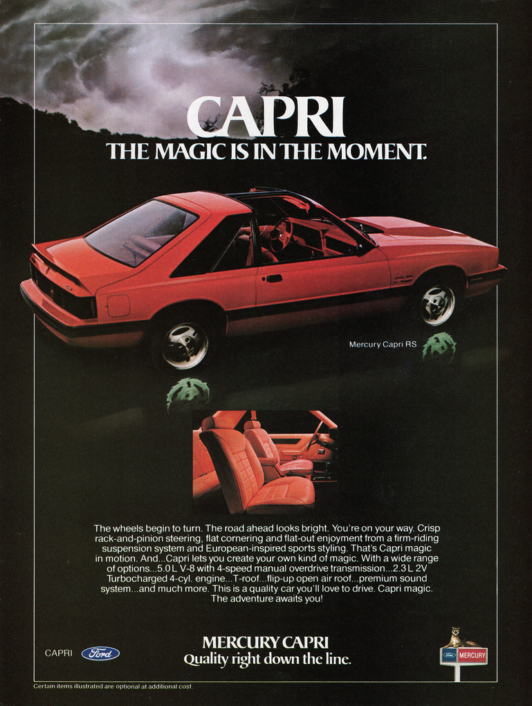 1982 Mercury Capri Ad 