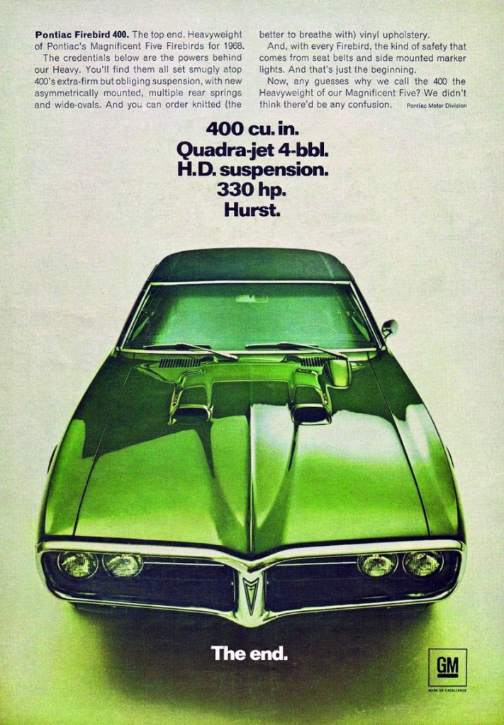 2016 Special Pontiac Firebird History 1964-1973 Most Popular Car Poster Rare!