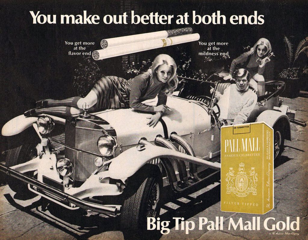 Pall Mall, Cars in Cigarette Ads 