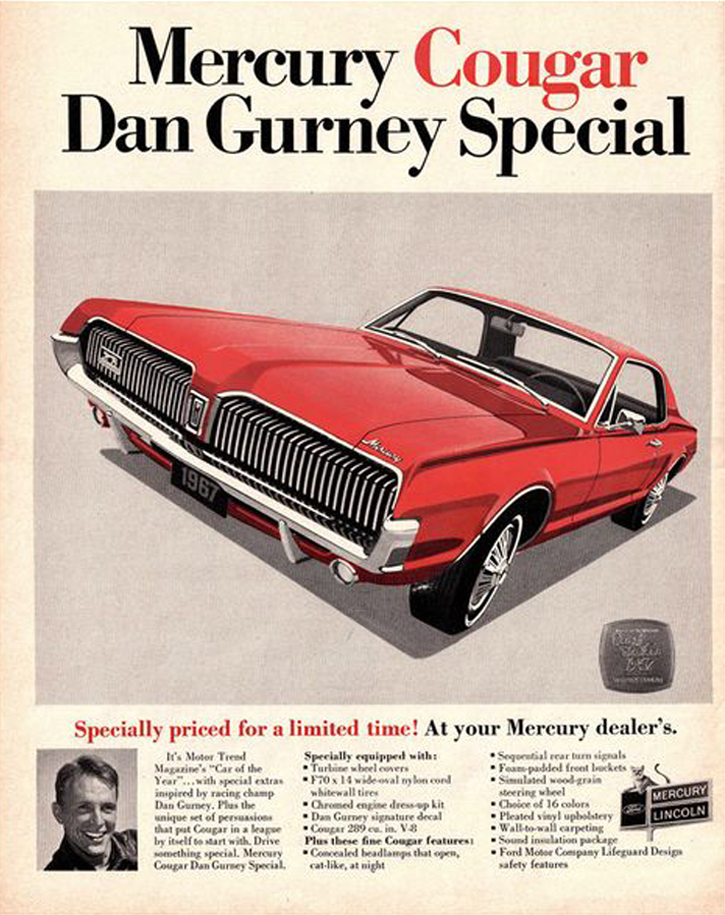  1967 Mercury Cougar, Mercury Cougar Ads